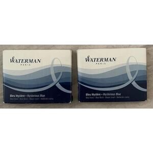 Fountain Pen Ink Cartridges, Long, Mysterious Blue, 8 Count Lot Of 2